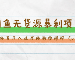 斜杠蜻蜓·闲鱼无货源暴利项目:让你百分百月入过万的教学课程(v1-v5班)-第一资源库