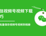 微信视频号视频下载技巧,轻松批量保存视频号等无水印视频到相册-第一资源库