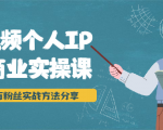 短视频个人IP商业实操课,百万粉丝实战方法分享,小白也能实现流量变现-第一资源库