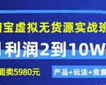 程哥《淘宝虚拟无货源实战班》线上第四期:月利润2到10W+(产品+玩法+资源)-第一资源库