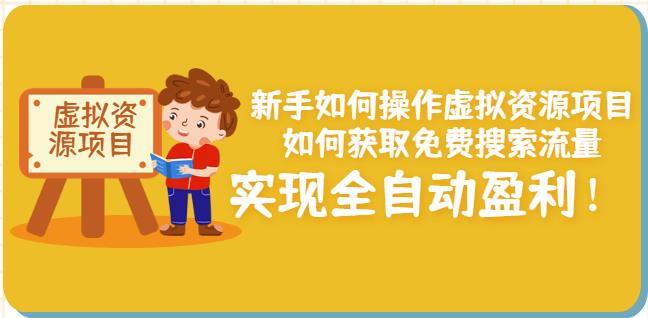 新手如何操作虚拟资源项目:如何获取免费搜索流量,实现全自动盈利!-第一资源库