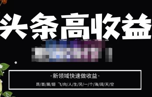 头条高收益批量操作,2023新领域快速做收益,头条号零基础轻松上手-第一资源库