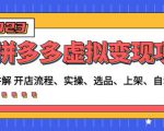 程哥拼多多虚拟变现项目：讲解开店流程-实操-选品-上架-自动发货等-第一资源库
