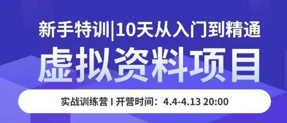 虚拟资料项目新手特训,10天从入门到精通,保姆级实操教学-第一资源库