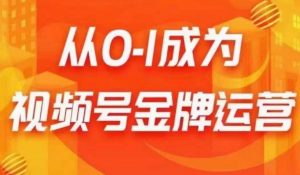 从0-1成为视频号金牌运营,微信运营/账号内容/选品组货/直播全案/起号策略,我们帮你在视频号赚到钱-第一资源库