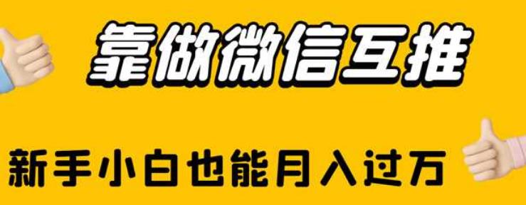 靠做微信互推,新手小白也能月入过万【揭秘】-第一资源库