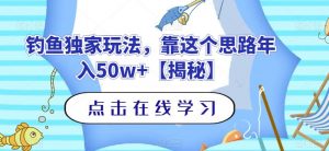 钓鱼独家玩法,靠这个思路年入50w+【揭秘】-第一资源库