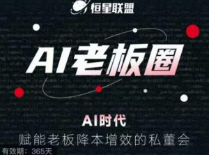 恒星联盟·AI老板圈,AI时代,赋能老板降本增效的私董会,帮你轻松掌握AI赋能-第一资源库