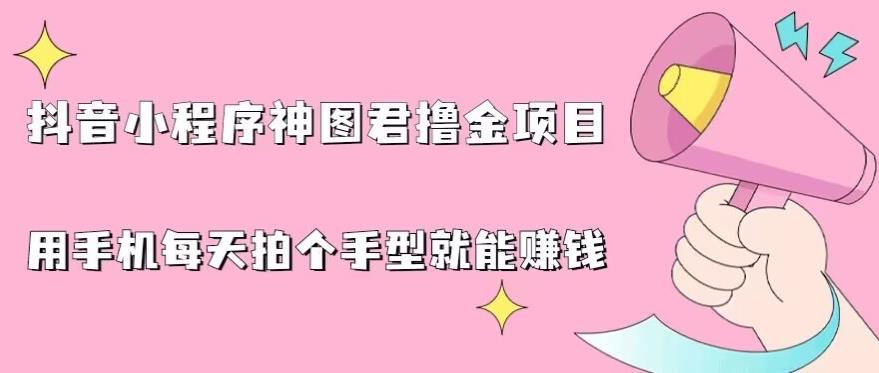 抖音小程序神图君撸金项目,用手机每天拍个手型挂载一下小程序就能赚钱【揭秘】-第一资源库