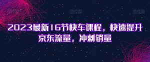 2023最新16节快车课程,快速提升京东流量,冲刺销量-第一资源库