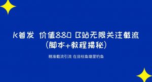 K首发价值880 B站无限关注截流精准引流（脚本+教程揭秘）-第一资源库