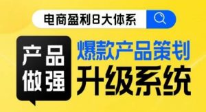 电商盈利8大体系 ·产品做强爆款产品策划系统升级线上课,全盘布局更能实现利润突破-第一资源库