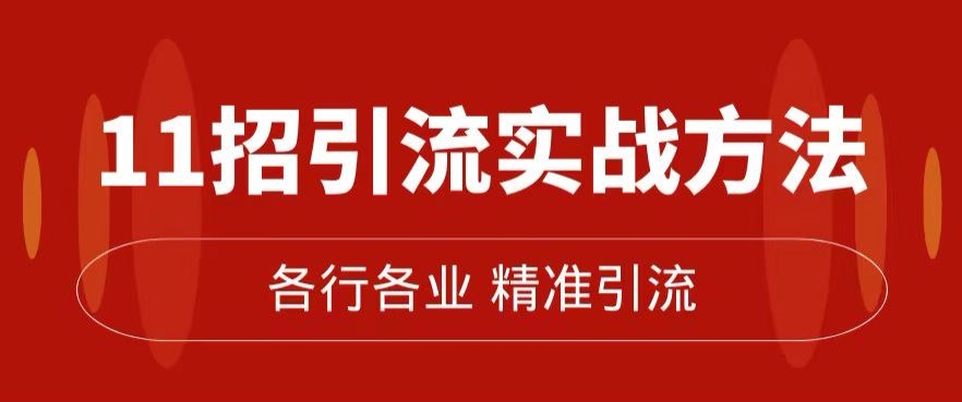 精准引流术:11招引流实战方法,让你私域流量加到爆(11节课完整)-第一资源库