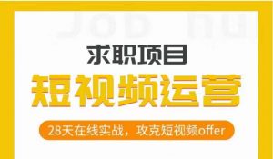 短视频运营求职实操项目，28天在线实战，攻克短视频offer-第一资源库