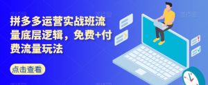拼多多运营实战班流量底层逻辑,免费+付费流量玩法-第一资源库