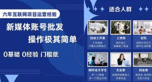新媒体账号批发,操作极其简单,0基础0经验门槛低【揭秘】-第一资源库
