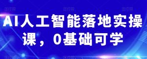 AI人工智能落地实操课,0基础可学-第一资源库