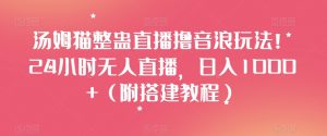 汤姆猫整蛊直播撸音浪玩法!24小时无人直播,日入1000+(附搭建教程)【揭秘】-第一资源库