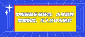 中视频音乐号项目:小白副业变现指南,月入过W不是梦【揭秘】-第一资源库