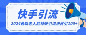 2024全网最新讲解老人脸特效引流方法,日引流100+,制作简单,保姆级教程【揭秘】-第一资源库
