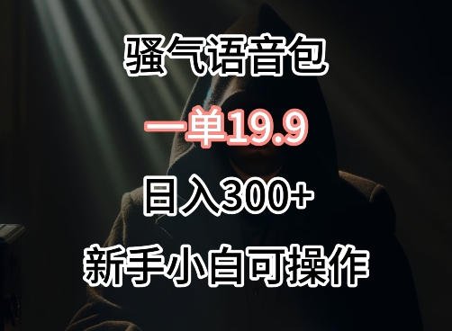 0成本卖骚气语音包,一单19.9.日入300+【揭秘】-第一资源库