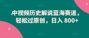 中视频历史解说蓝海赛道,轻松过原创,日入 800+【揭秘】-第一资源库