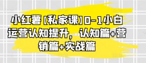 小红薯【私家课】0-1小白运营认知提升,认知篇+营销篇+实战篇-第一资源库