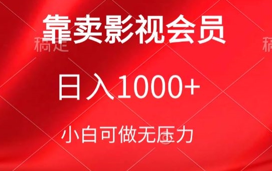 靠卖影视会员,日入1000+,落地保姆级教程,新手可学【揭秘】-第一资源库