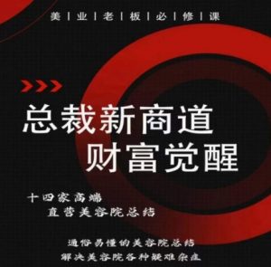 总裁新商道(美业老板必修课),通俗易懂的美容院总结,解决美容院各种疑难杂症-第一资源库