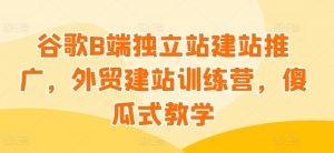 谷歌B端独立站建站推广,外贸建站训练营,傻瓜式教学-第一资源库