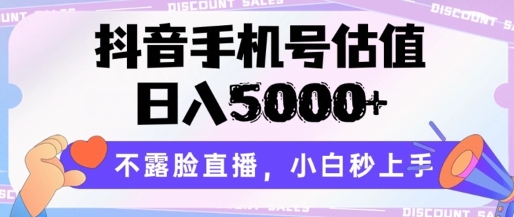 抖音手机号估值,日入5000+,不露脸直播,小白秒上手【揭秘】-第一资源库