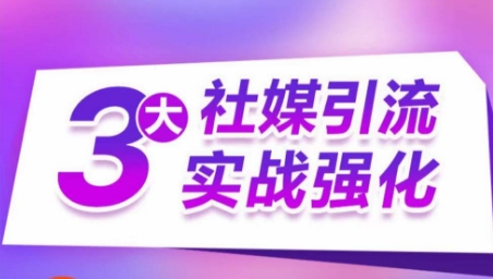 3大社媒引流实战强化,多渠道站外引流,高效精准获客,订单销售额翻倍增长-第一资源库