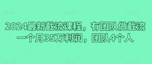 2024最新截流课程,有团队做截流一个月35万利润,团队4个人-第一资源库