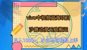 vivo中视频蓝海项目,沙雕动漫无脑搬运,小白也可轻松上手【揭秘】-第一资源库