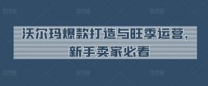 沃尔玛爆款打造与旺季运营,新手卖家必看-第一资源库