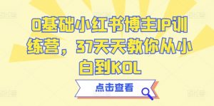 0基础小红书博主IP训练营,37天天教你从小白到KOL-第一资源库