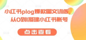 小红书plog爆款图文训练,从0到1搭建小红书账号-第一资源库