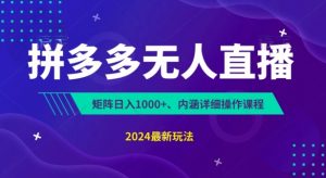 拼多多无人直播不封号,0投入,3天必起,无脑挂机,日入1k+【揭秘】-第一资源库