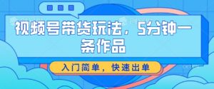 视频号带货玩法,5分钟一条作品,入门简单,快速出单【揭秘】-第一资源库