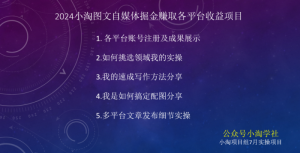 2024图文自媒体掘金赚取各平台收益项目，长期正规稳定-第一资源库