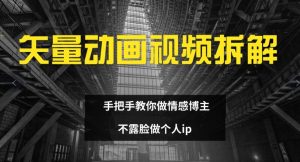 矢量动画视频全拆解 手把手教你做情感博主 不露脸做个人ip【揭秘】-第一资源库