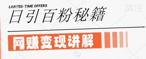 最新闲鱼引流创业粉，日引100+，网创项目虚变现讲解【揭秘】-第一资源库