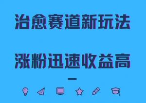 治愈赛道新玩法,治愈文案结合奶奶形象,涨粉迅速收益高【揭秘】-第一资源库