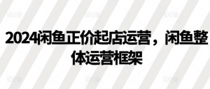2024闲鱼正价起店运营,闲鱼整体运营框架-第一资源库