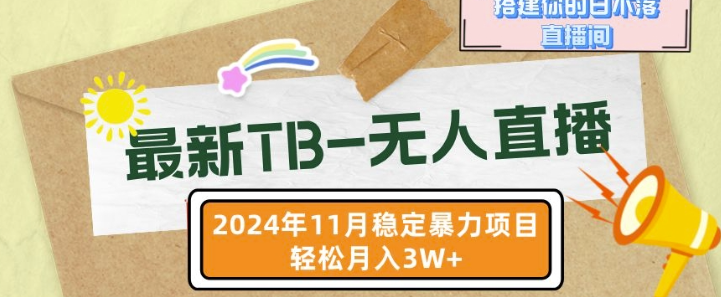 【最新TB-无人直播】11月最新,打造你的日不落直播间,轻松月入过W【揭秘】-第一资源库