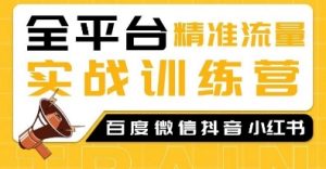 全平台精准流量实战训练营，百度微信抖音小红书SEO引流教程-第一资源库
