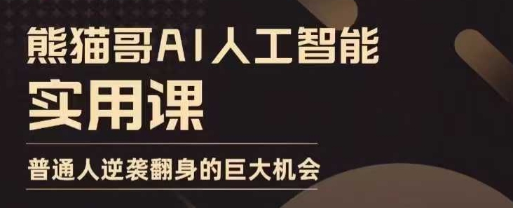 AI人工智能实用课,实在实用实战,普通人逆袭翻身的巨大机会-第一资源库