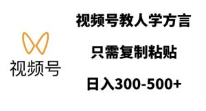 视频号教人学方言，只需复制粘贴，日入多张-第一资源库