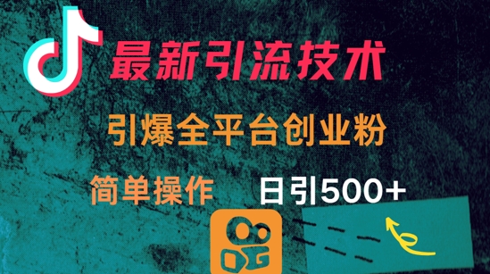 最新引流方法,引爆全平台的一个创业粉,简单操作日引300+-第一资源库