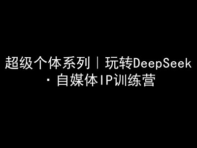 超级个体系列,玩转DeepSeek·自媒体IP训练营,deepseek教程-第一资源库